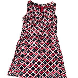 GAP Size 10 Pink White & Blue Geometric Dress